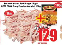 Boxer Frozen Chicken Feet (Large) 3kg & BEST COOK Curry Powder Assorted 100g offer