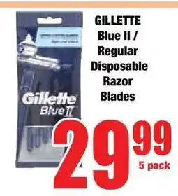 Boxer GILLETTE Blue II / Regular Disposable Razor Blades offer