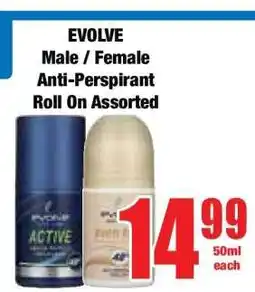 Boxer EVOLVE Male / Female Anti-Perspirant Roll On Assorted offer