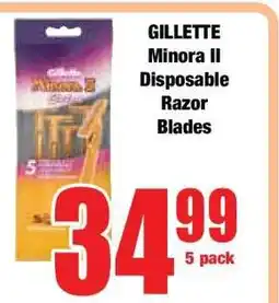 Boxer GILLETTE Minora II Disposable Razor Blades offer