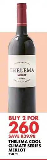 Woolworths THELEMA COOL CLIMATE SERIES MERLOT offer
