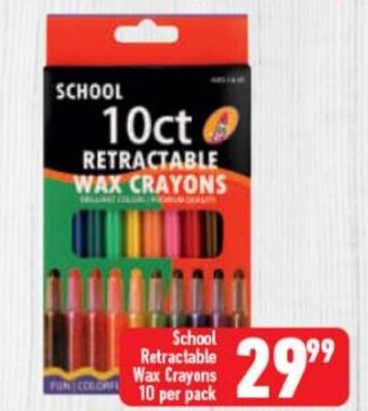Shoprite School Retractable Wax Crayons 10 per pack offer