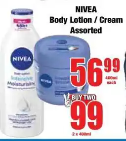 Boxer NIVEA Body Lotion / Cream Assorted offer