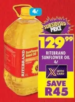 Shoprite RITEBRAND SUNFLOWER OIL 4ℓ offer