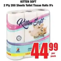 Boxer KITTEN SOFT 2 Ply 200 Sheets Toilet Tissue Rolls 9's offer