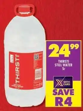 Shoprite Thirsti Still Water 5L offer