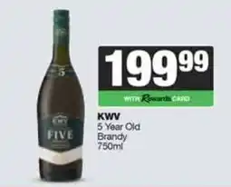 Spar Tops KWV 5 Year Old Brandy offer