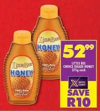 Shoprite LITTLE BEE CHOICE GRADE HONEY 375g offer