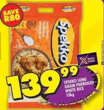 Shoprite Spekko Long Grain Parboiled White Rice 10kg offer