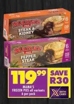 Shoprite MAMA'S FROZEN PIES all variants 6 per pack offer