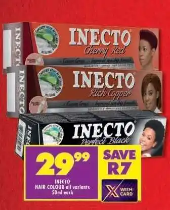 Shoprite INECTO HAIR COLOUR all variants 50ml each offer