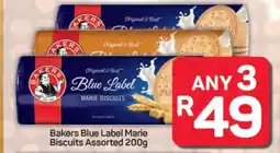 Pick n Pay Hypermarket Bakers Blue Label Marie Biscuits Assorted 200g offer