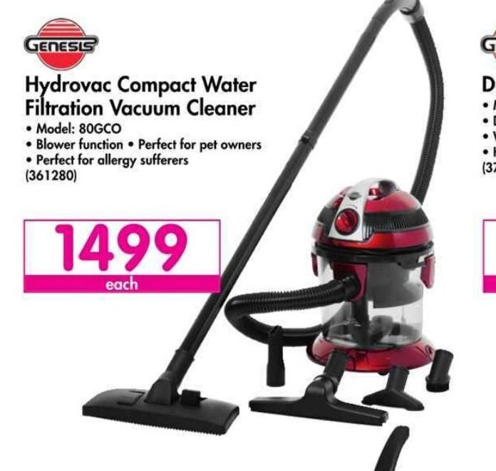 Genesis Hydrovac Compact Water Filtration Vacuum Cleaner offer at Makro