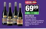 Spar Tops Olive Brook Shiraz/Cab,Pino,Merlot,Cab Sauv,Malbec,Cinsault,Shiraz Or Cab Sauv-750ml offer