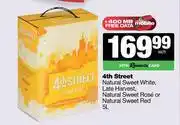 Spar Tops 4th Street Natural Sweet White,Late Harvest,NL Sweet Rose Or Sweet Red-5L offer