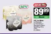 Spar Tops J.C.Le Roux La Fleurette,Le Domaine Or Sauvignon Blanc Sparkling Wine Cans-6 x 300ml offer