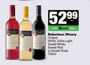 Spar Tops Robertson Winery Chapel White,Extra Light,Sweet White,Sweet Red Or Sweet Rose-750ml offer