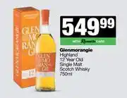 Spar Tops Glenmorangie Highland 12 Year Old Single Malt Scotch Whisky-750ml offer