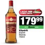 Spar Tops Klipdrift Export Brandy-750ml offer