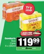 Spar Tops Gordon's Bos Cans-6 x 300ml offer
