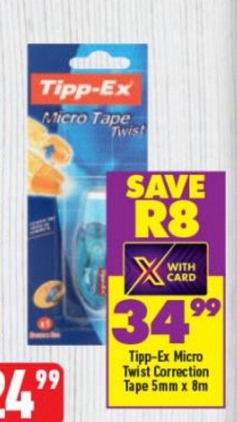 Shoprite Tipp-Ex Micro Twist Correction Tape 5mm x 8m offer