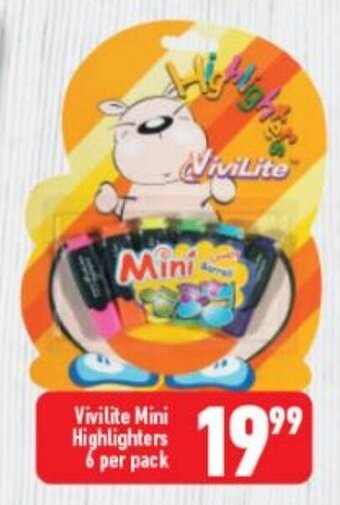 Vivilite Mini Highlighters 6 per pack