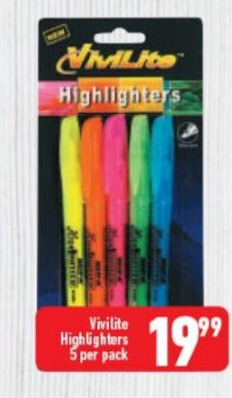 Vivilite Highlighters 5 per pack
