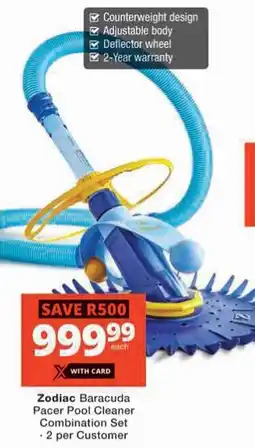 Checkers Hyper Zodiac Baracuda Pacer Pool Cleaner Combination Set offer