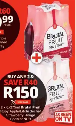 Checkers Brutal Fruit Ruby Apple/ Litchi Sèche/ Strawberry Rouge Spritzer NRB offer