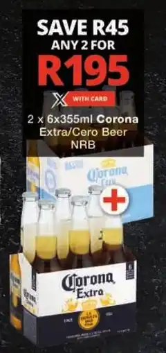 Checkers Corona Extra/ Cero Beer NRB offer
