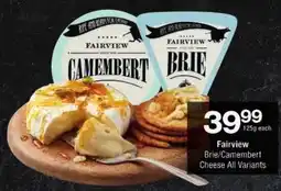 Checkers Fairview Brie/ Camembert Cheese All Variants offer