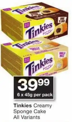 Checkers Tinkies Creamy Sponge Cake All Variants offer