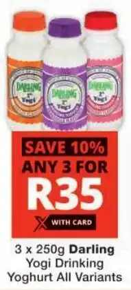 Checkers Darling Yogi Drinking Yoghurt All Variants offer