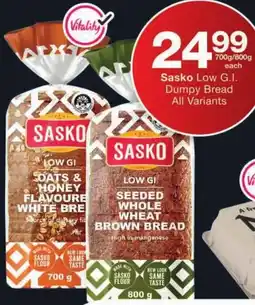 Checkers Sasko Low G.I. Dumpy Bread All Variants offer