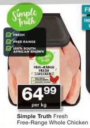 Checkers Simple Truth Fresh Free-Range Whole Chicken offer