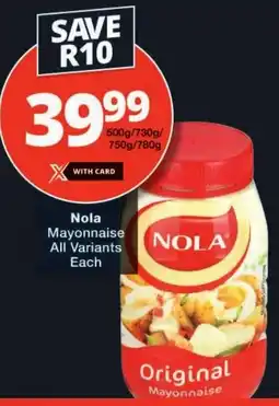 Checkers Nola Mayonnaise All Variants offer