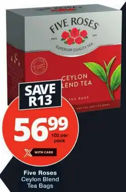 Checkers Five Roses Ceylon Blend Tea Bags offer
