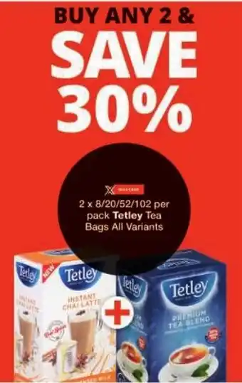 Checkers Tetley Tea Bags All Variants offer