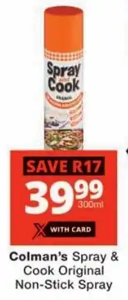 Checkers Colman's Spray & Cook Original Non-Stick Spray offer