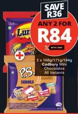 Checkers Cadbury Mini Chocolates All Variants offer