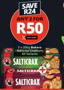 Checkers Bakers Salticrax Crackers All Variants offer