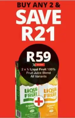 Checkers Liqui Fruit 100% Fruit Juice Blend All Variants offer
