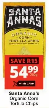 Checkers Santa Anna's Organic Corn Tortilla Chips offer