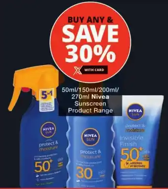 Checkers Nivea Sunscreen Product Range offer