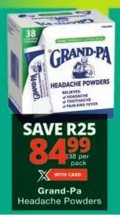 Checkers Grand-Pa Headache Powders offer