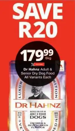 Checkers Dr Hahnz Adult & Senior Dry Dog Food All Variants offer