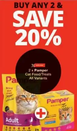 Checkers Pamper Cat Food/ Treats All Variants offer