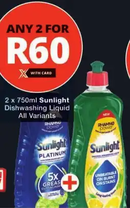 Checkers Sunlight Dishwashing Liquid All Variants offer