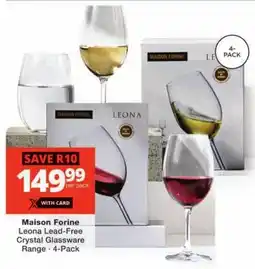 Checkers Maison Forine Leona Lead-Free Crystal Glassware Range offer