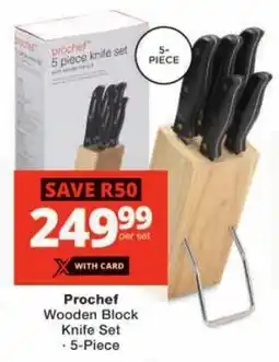 Checkers Prochef Wooden Block Knife Set offer